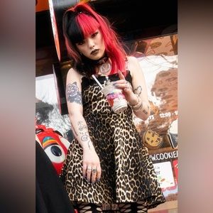 Killstar NWT Wild Side Skater Dress Leo Size Small